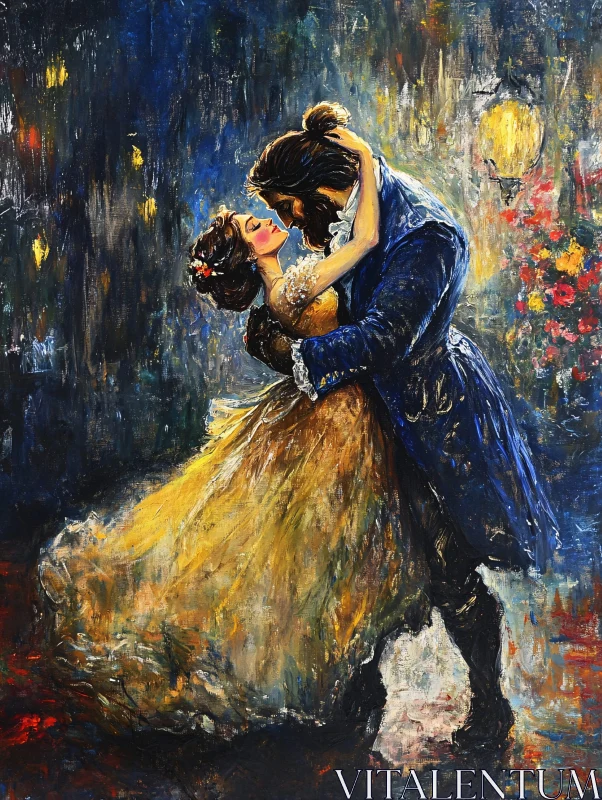 Passionate Dance: A Couple's Embrace AI Image