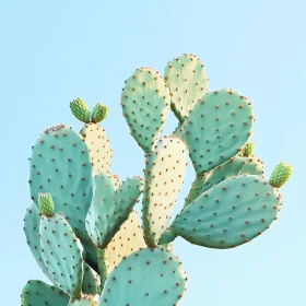 Cluster of Cactus Pads with Thorns