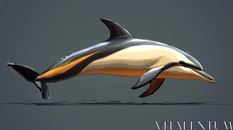 Elegant Dolphin Artwork AI Image