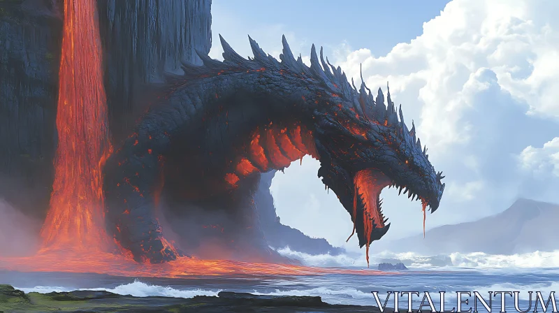 AI ART Dragon and Lava