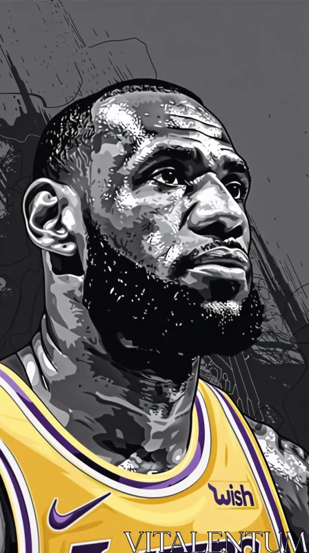 AI ART Pop Art of LeBron James in Lakers Jersey