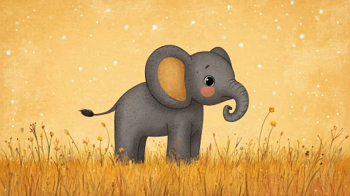 Charming Elephant Illustration
