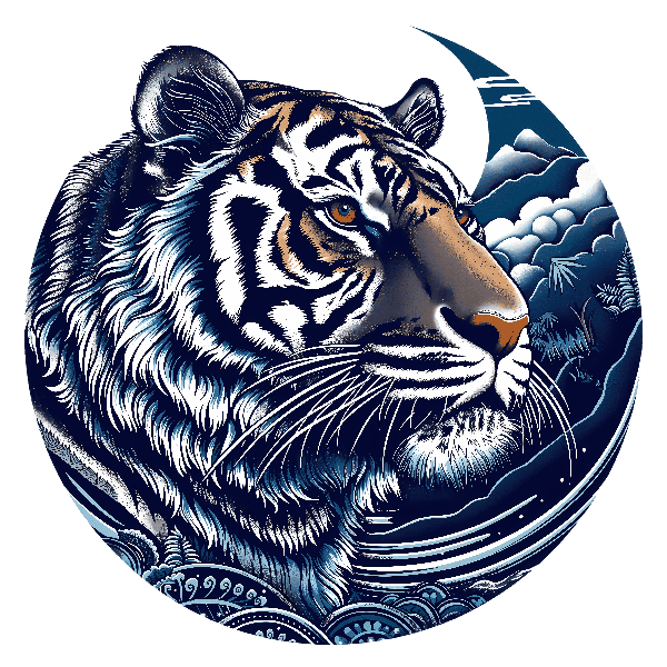 Tiger and Nature Inspired T-Shirt POD Design