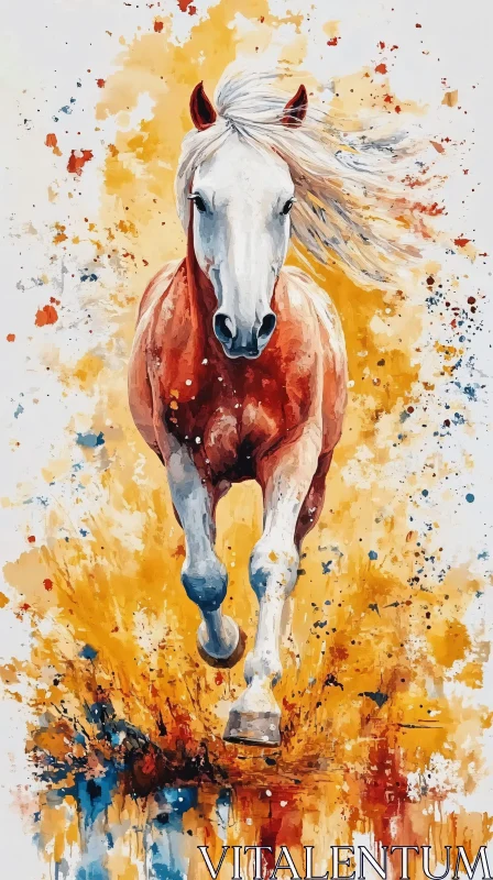 Vibrant Horse Art AI Image