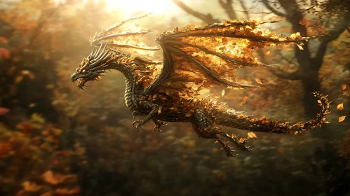 Leaf Winged Dragon in Sunny Woods