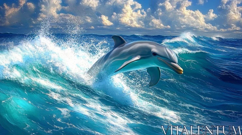 Dolphin in Ocean AI Image