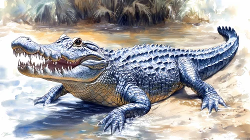 Artistic Crocodile Depiction