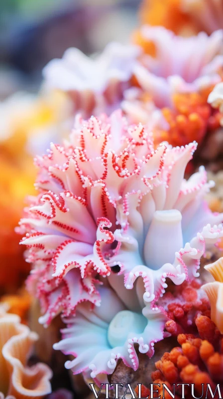 Baroque-Inspired Maritime Coral Flower Close-up AI Image