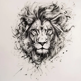 Monochrome Lion Art