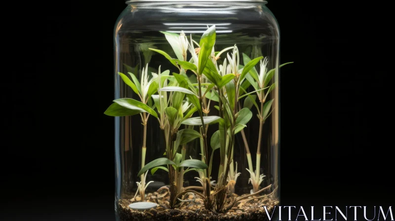 Captivating Glass Jar with Thriving Plants - National Geographic Style AI Image