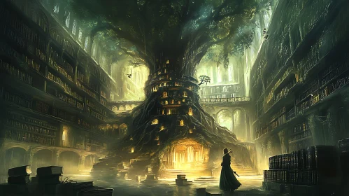 Ancient Library of Whispering Trees