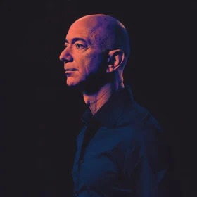 Jeff Bezos in Illuminated Profile