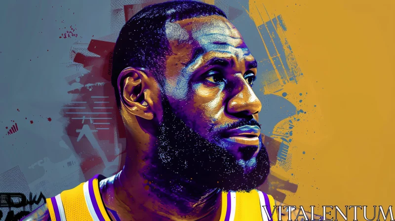 AI ART Energetic Artistic Representation of LeBron James