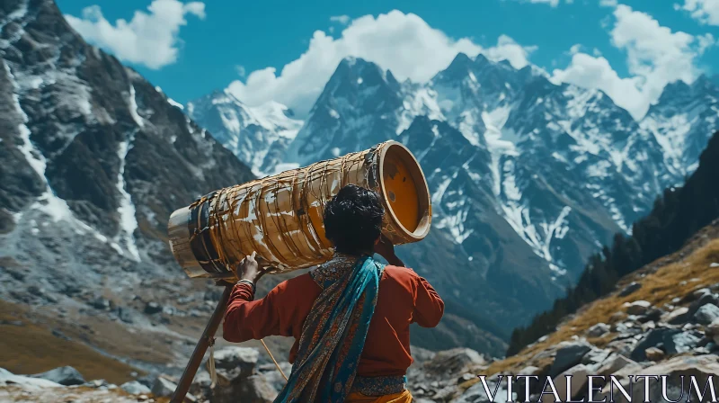 AI ART Drummer in the Mountains