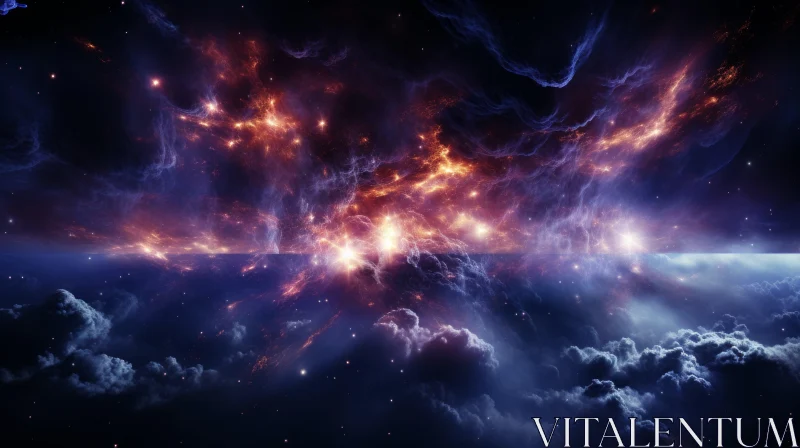 Nebula and Stars Dreamlike Atmosphere Wallpaper AI Image