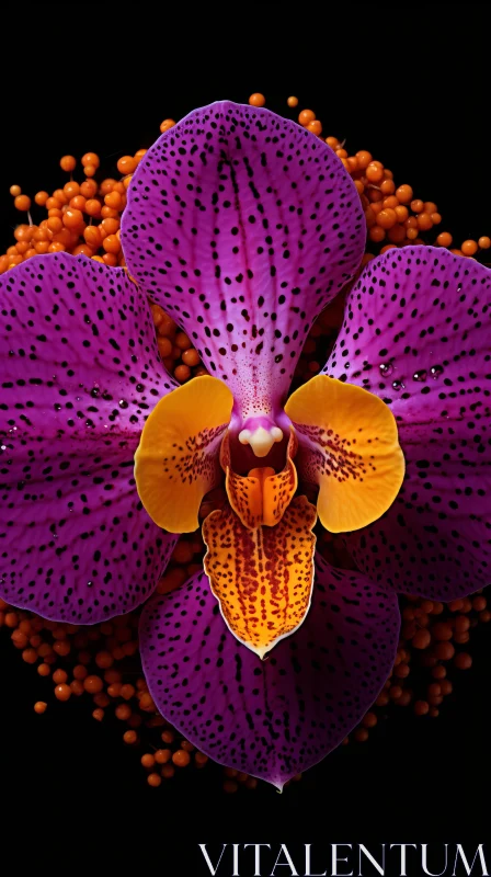 Purple Orchid with Striking Symmetrical Patterns AI Image