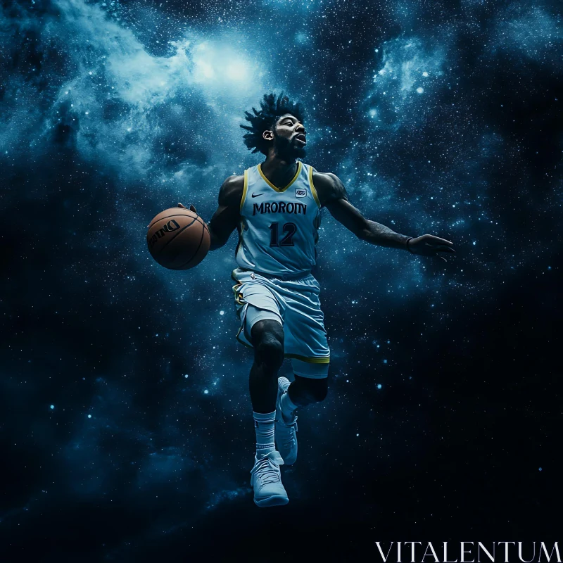 Cosmic Basketball Player AI Image