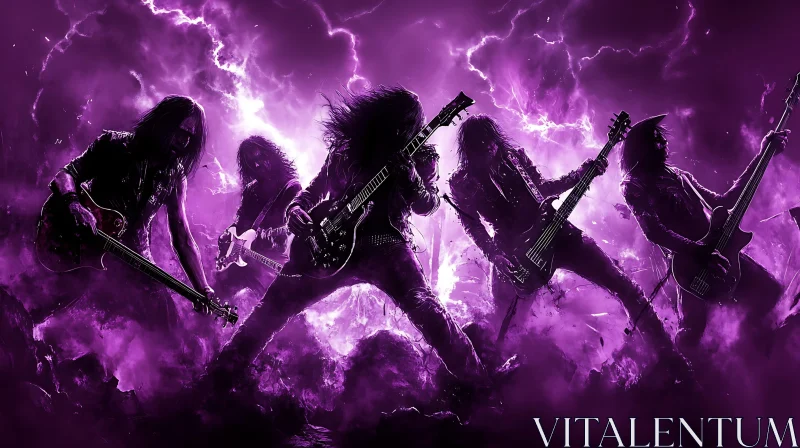 Purple Haze Rock Band Performance AI Image