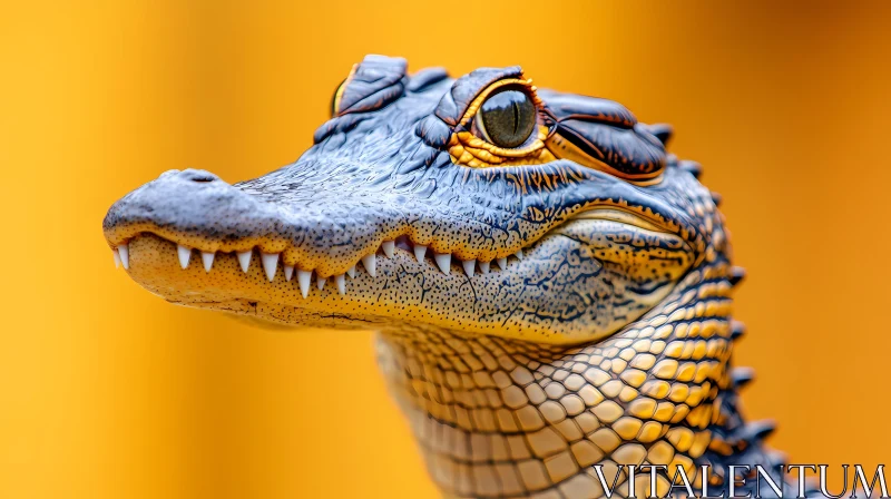 Close-Up of a Crocodile's Head and Textures AI Image