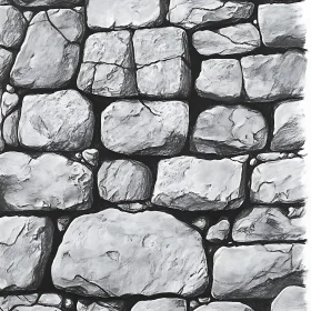 Monochrome Stone Wall Pattern