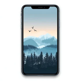 Tranquil Mountain Forest Illustration