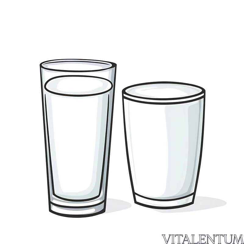 AI ART Clear Liquid in Glasses Illustration