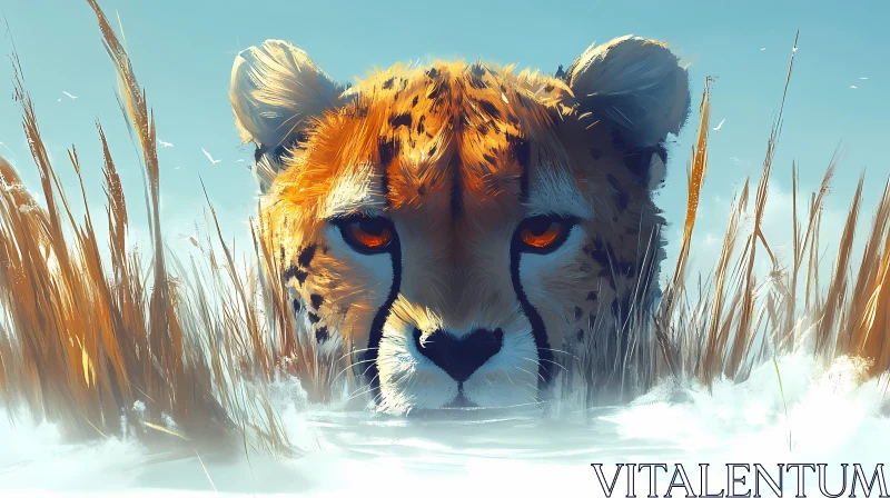 Wildlife Art of a Cheetah AI Image