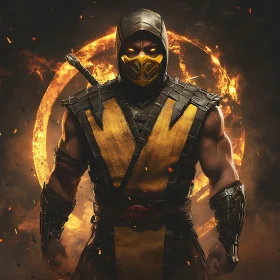 Masked Fighter with Burning Eyes