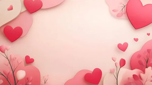 Romantic Hearts in Pastel Pink