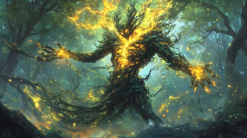 Mystical Glowing Forest Guardian