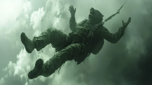 Falling Werewolf Paratrooper