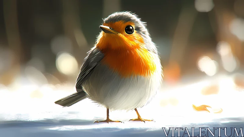 AI ART Robin Amidst Winter Light