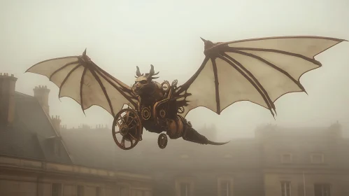 Mechanical Dragon in Fog