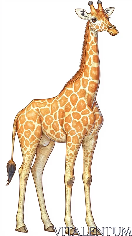 Elegant Giraffe Art AI Image