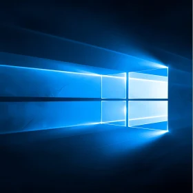 Windows Logo Emitting Blue Light