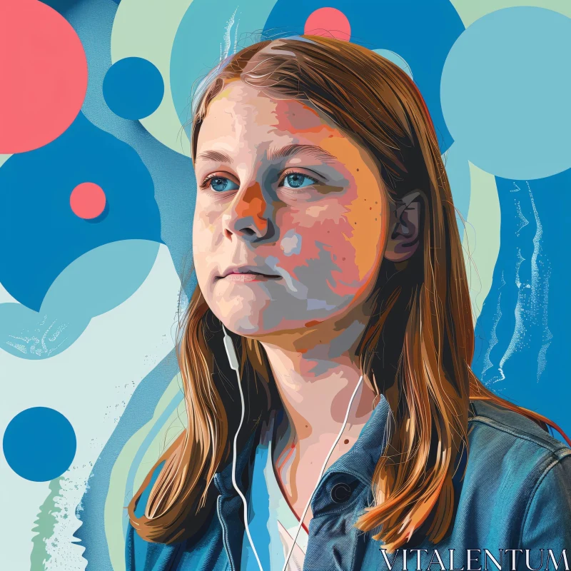 AI ART Contemporary Pop Art of Greta Thunberg