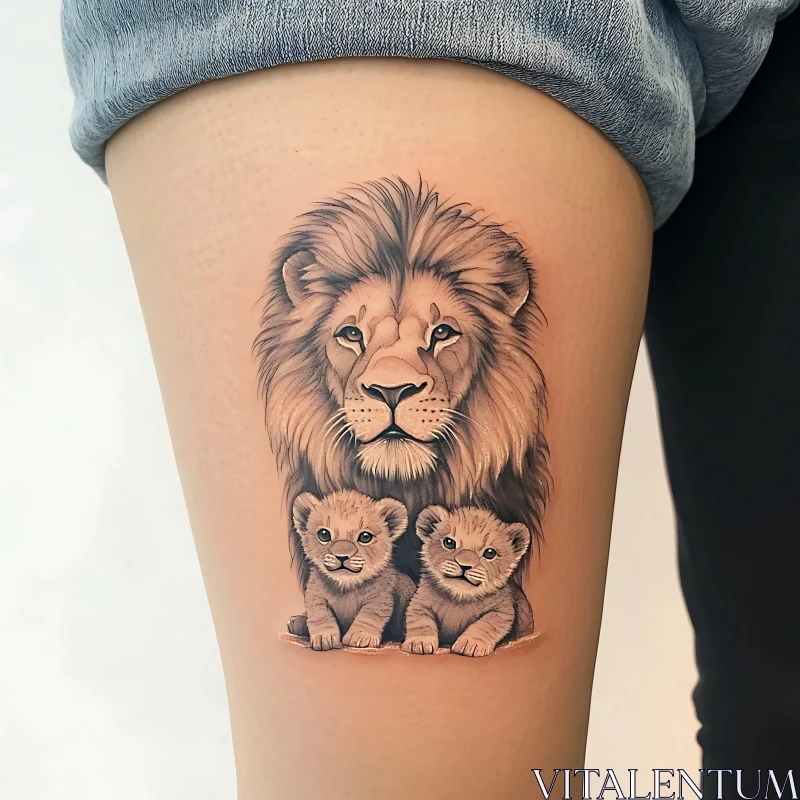 AI ART Lion and Cubs