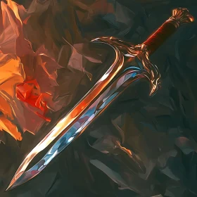 Artistic Sword with Reflected Light