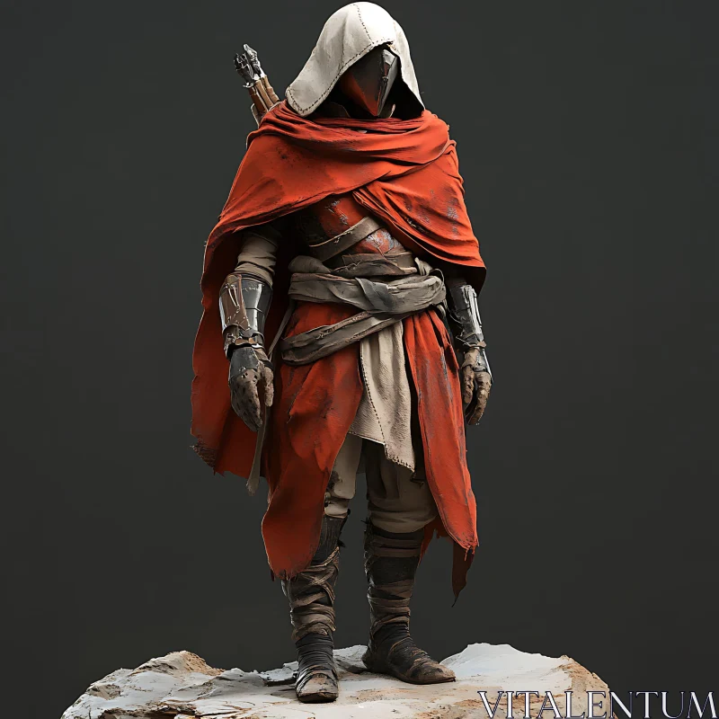 AI ART Armored Warrior with Hood