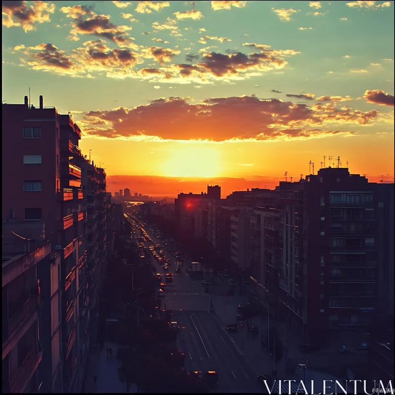 Urban Sunset Overlook AI Image