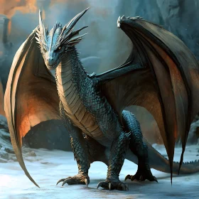 Dragon in Snowy Mountains