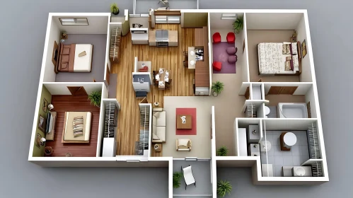 Detailed Apartment Layout Visualization