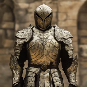 Medieval Knight in Full Plate Armor