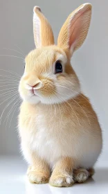 Charming Tan and White Bunny