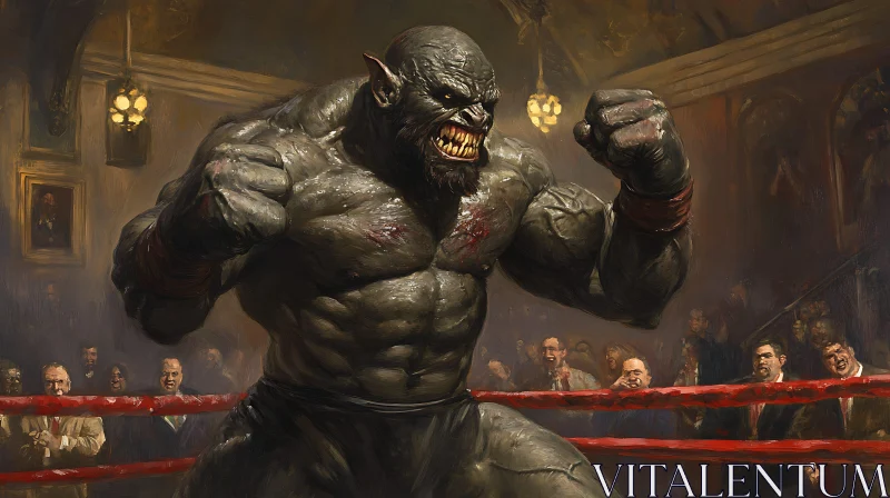 AI ART Orcish Boxer in the Boxing Ring