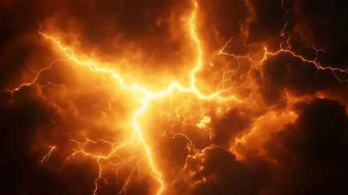 Stormy Sky with Electric Lightning