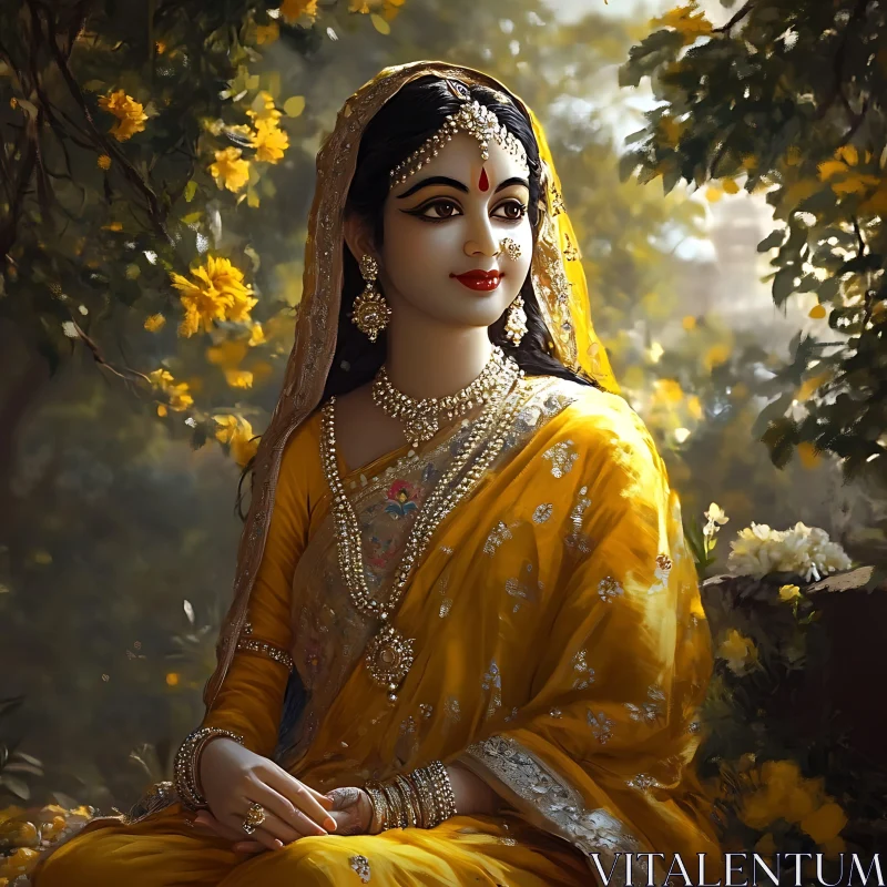 Golden Sari Beauty AI Image