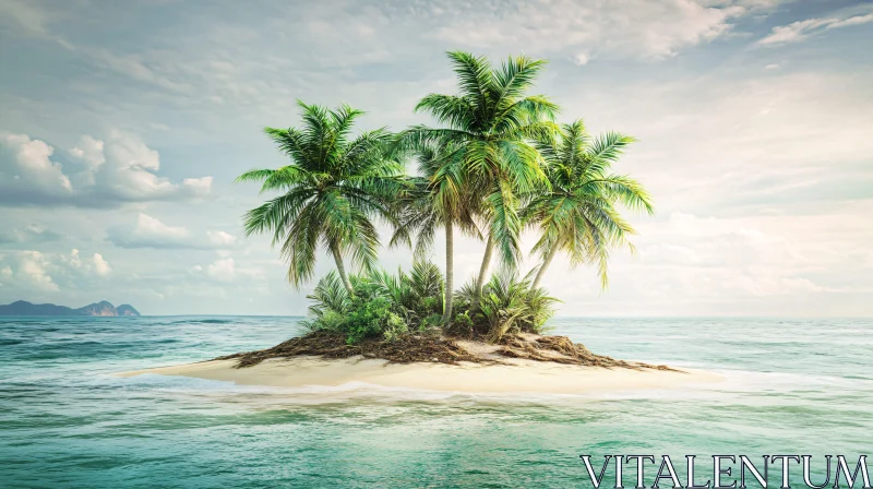 Tropical Paradise on a Tranquil Island AI Image