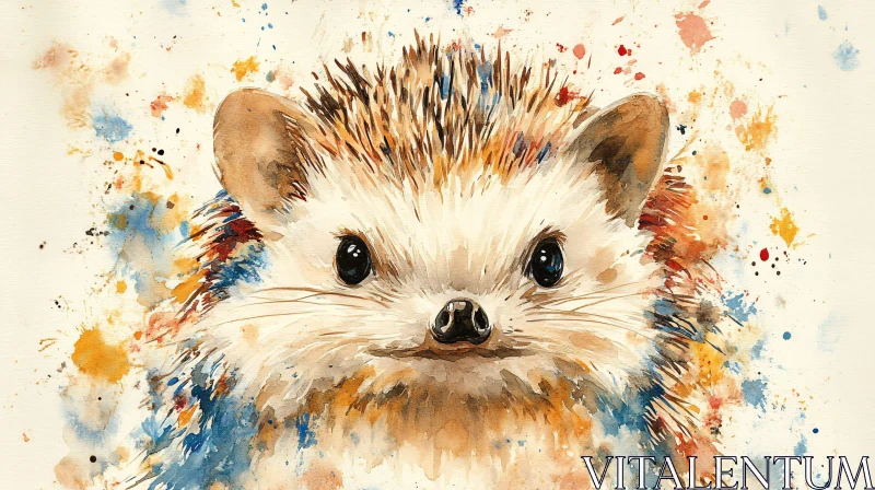 AI ART Charming Hedgehog Painting