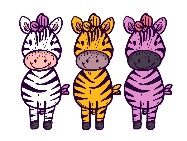 Colorful Zebra Cartoon Design